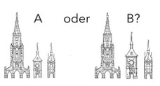 Vergleich: Wie hoch sind die Türme: Bild A oder B?